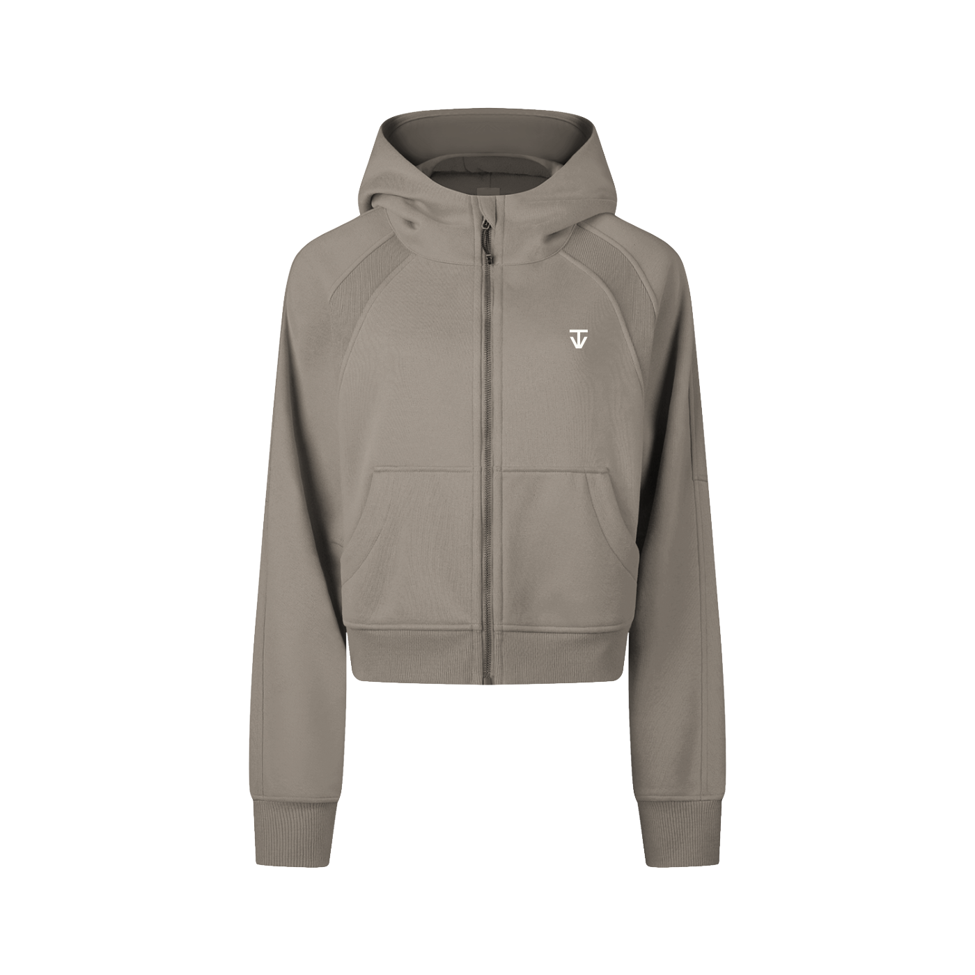 THÉVA Cropped Zip-Through Hoodie