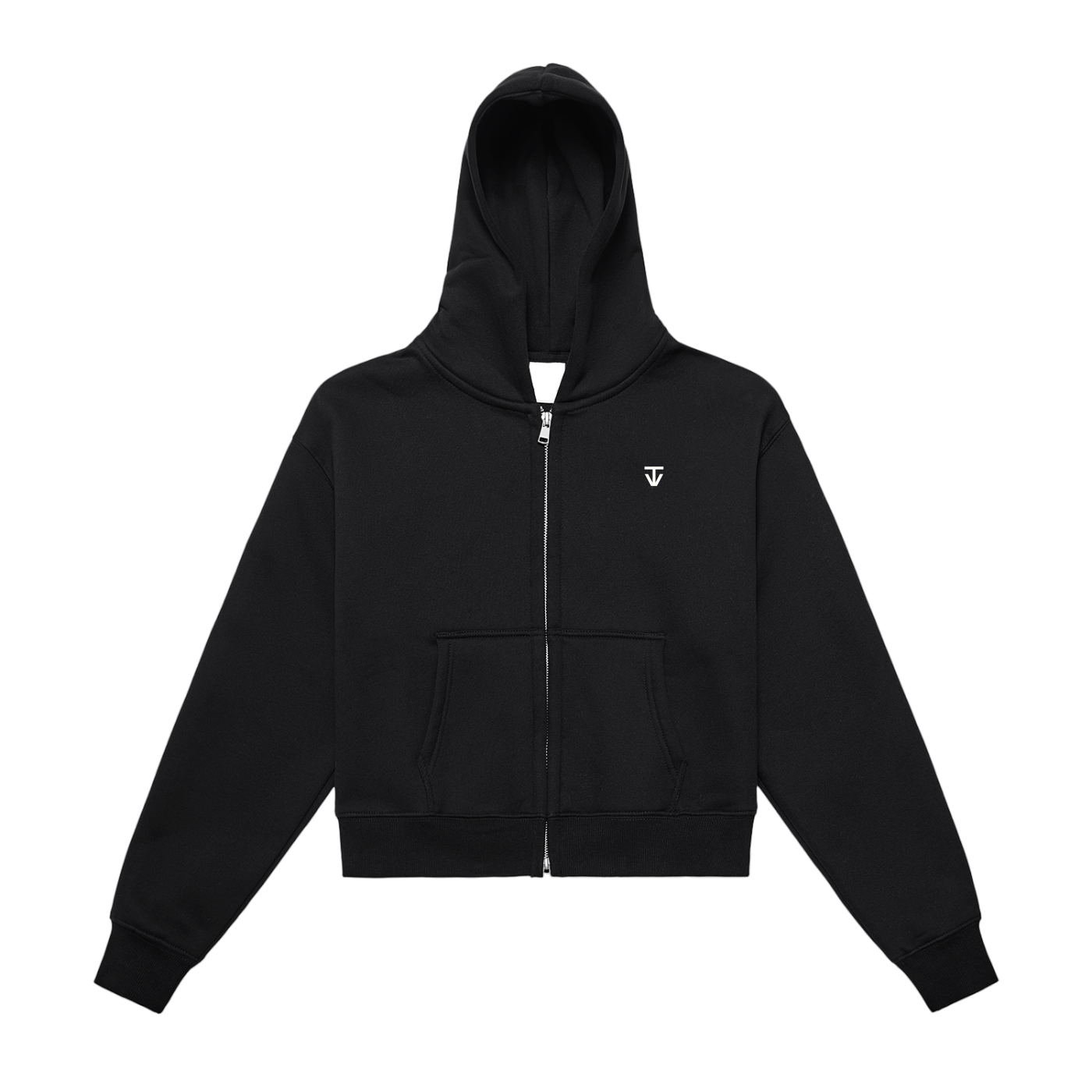 THÉVA Fleeced Zip-Up Cropped Hoodie