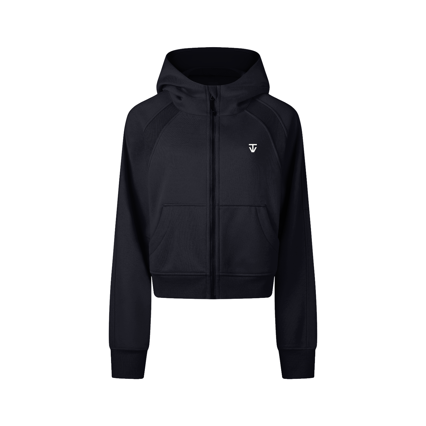 THÉVA Cropped Zip-Through Hoodie