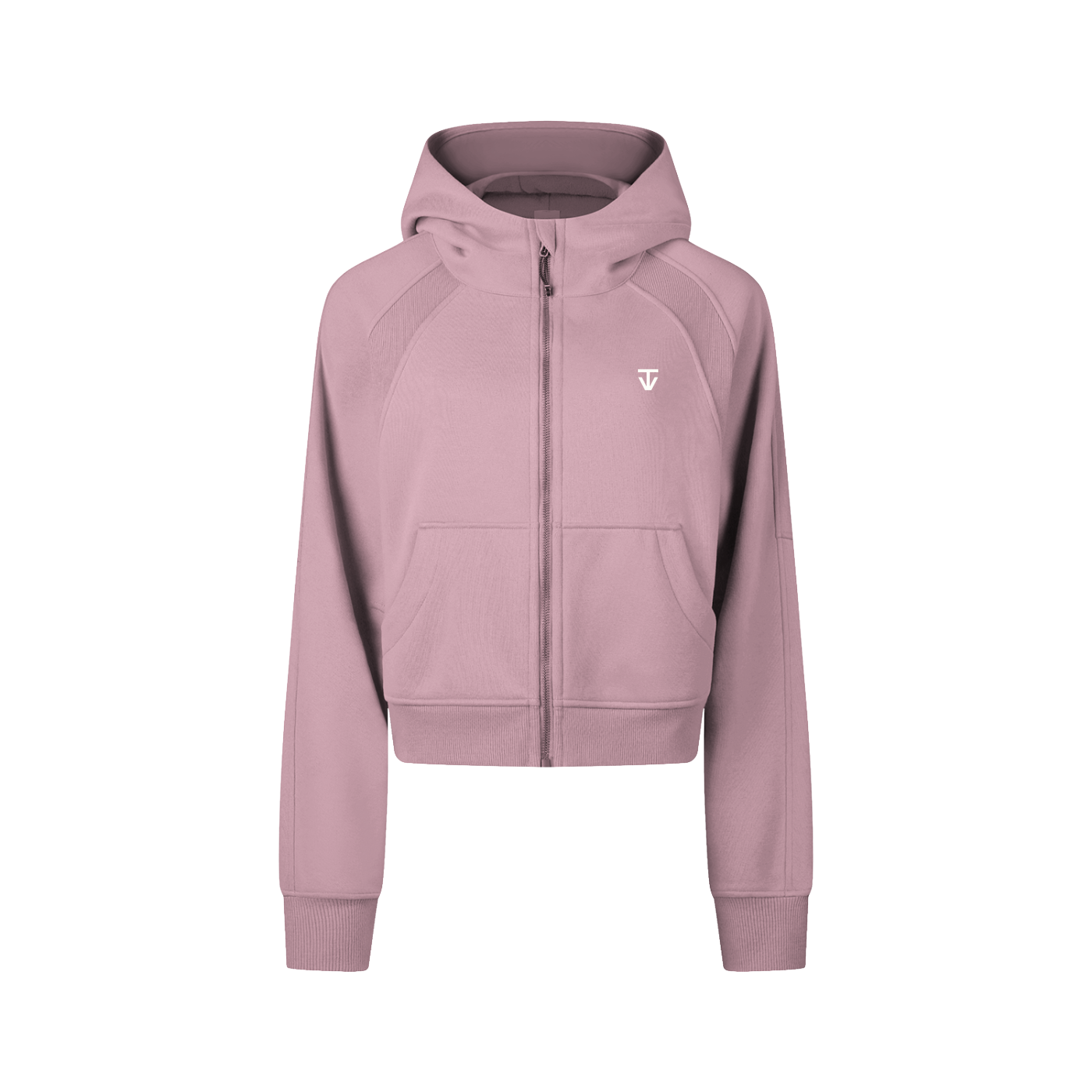 THÉVA Cropped Zip-Through Hoodie