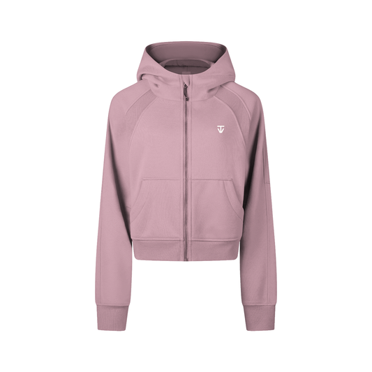THÉVA Cropped Zip-Through Hoodie
