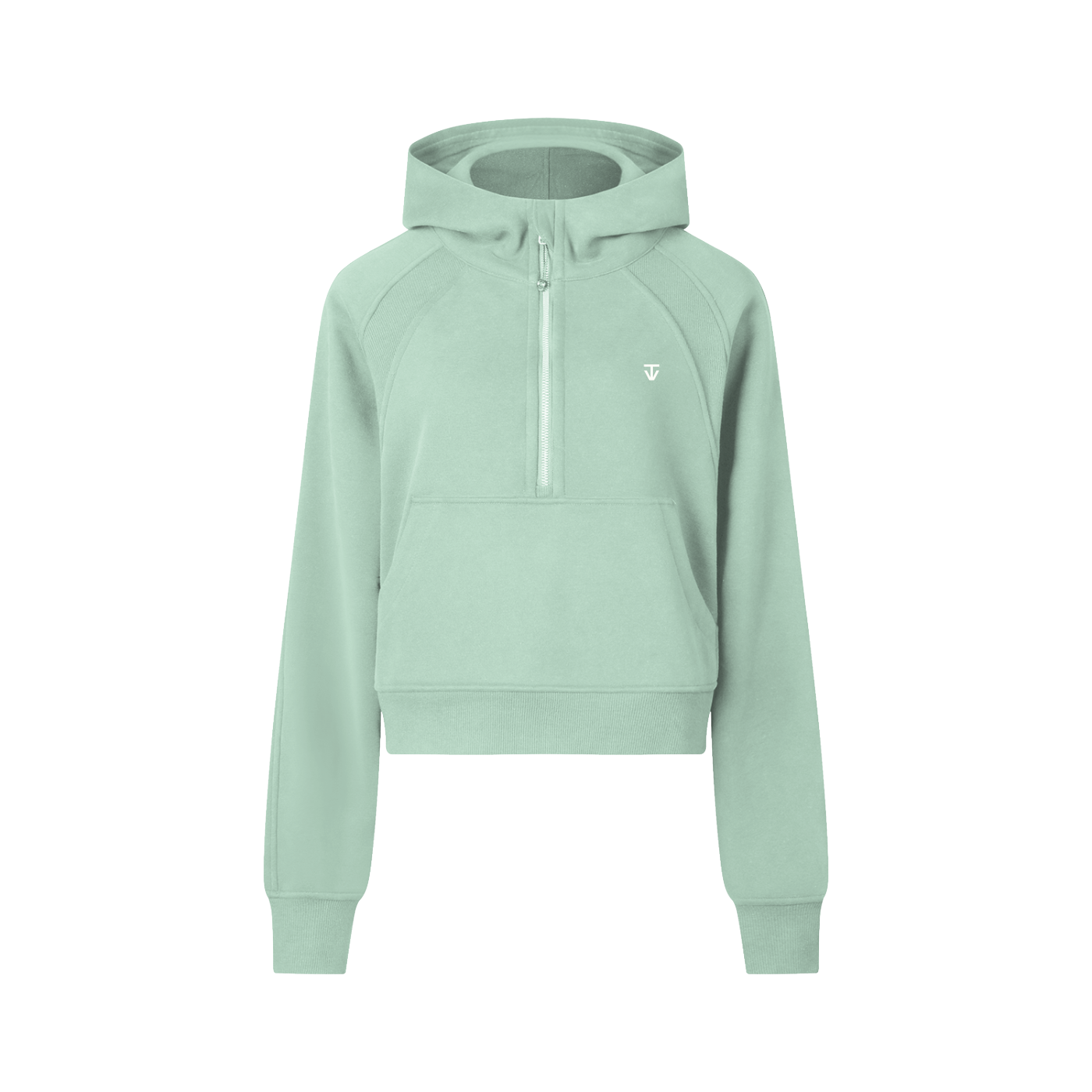 THÉVA Cropped Half-Zip Hoodie