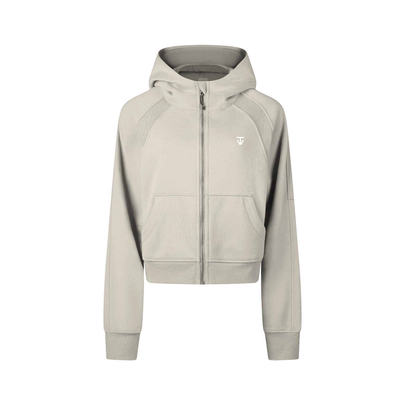 THÉVA Cropped Zip-Through Hoodie