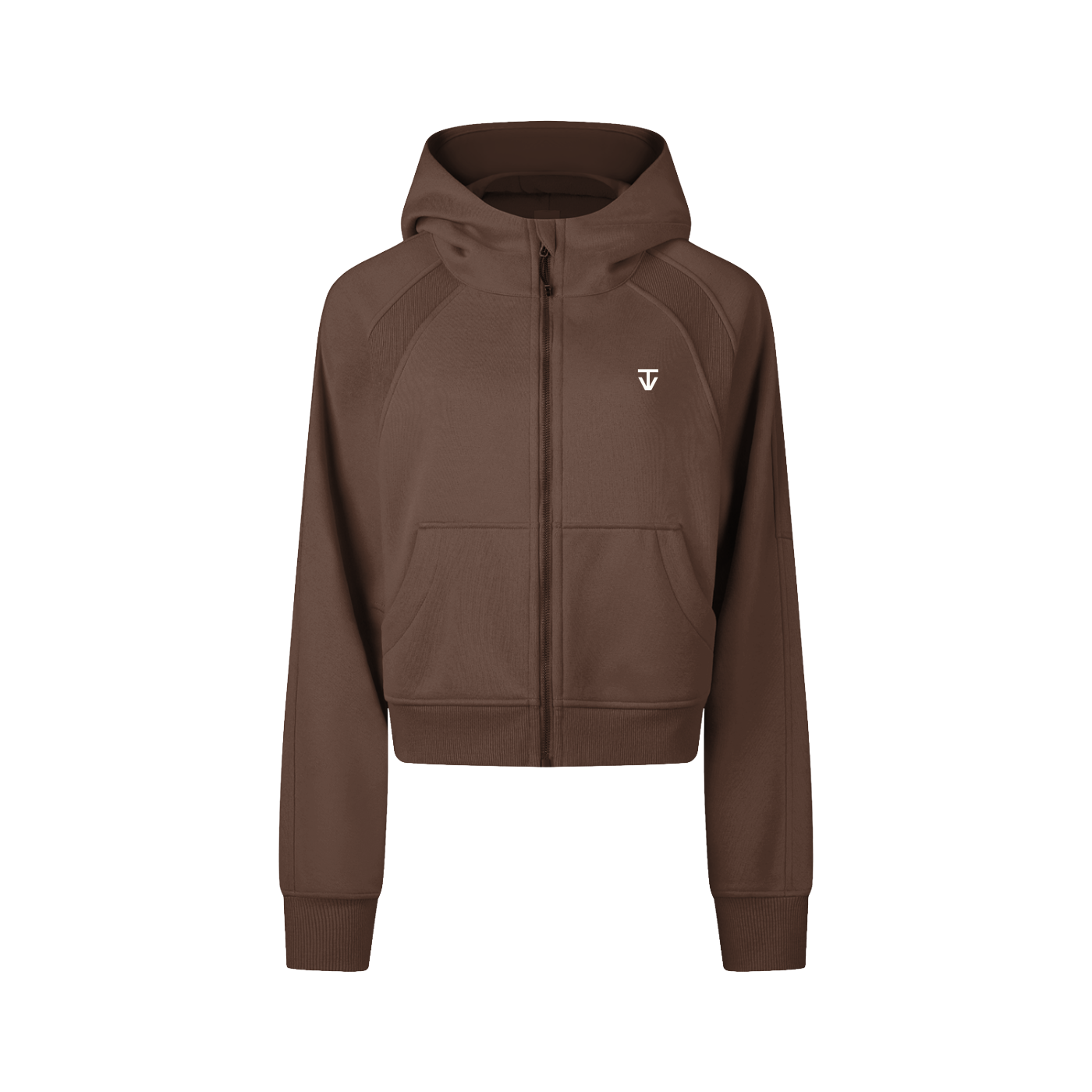 THÉVA Cropped Zip-Through Hoodie