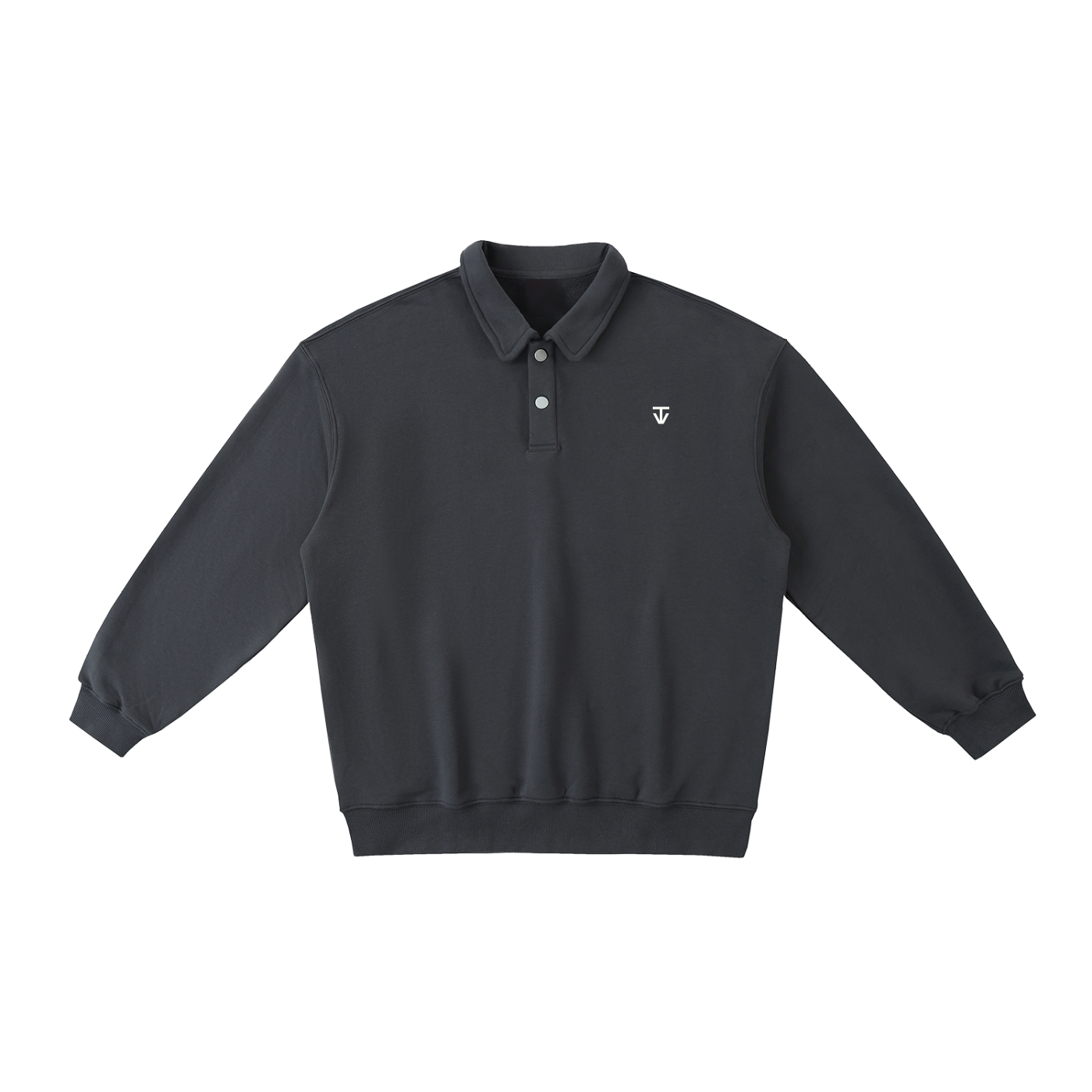THÉVA Heavyweight Polo-Collar Sweatshirt