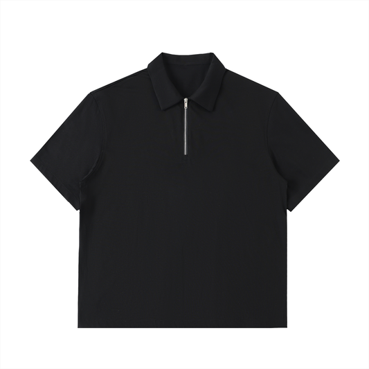 THÉVA Half-Zip Cotton Polo Shirt