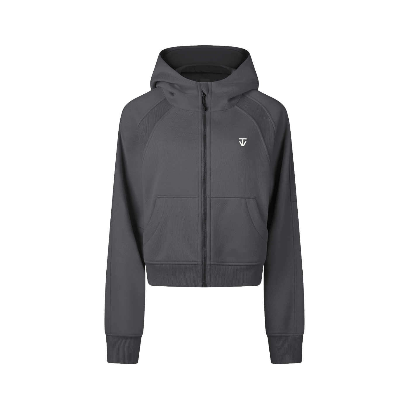 THÉVA Cropped Zip-Through Hoodie