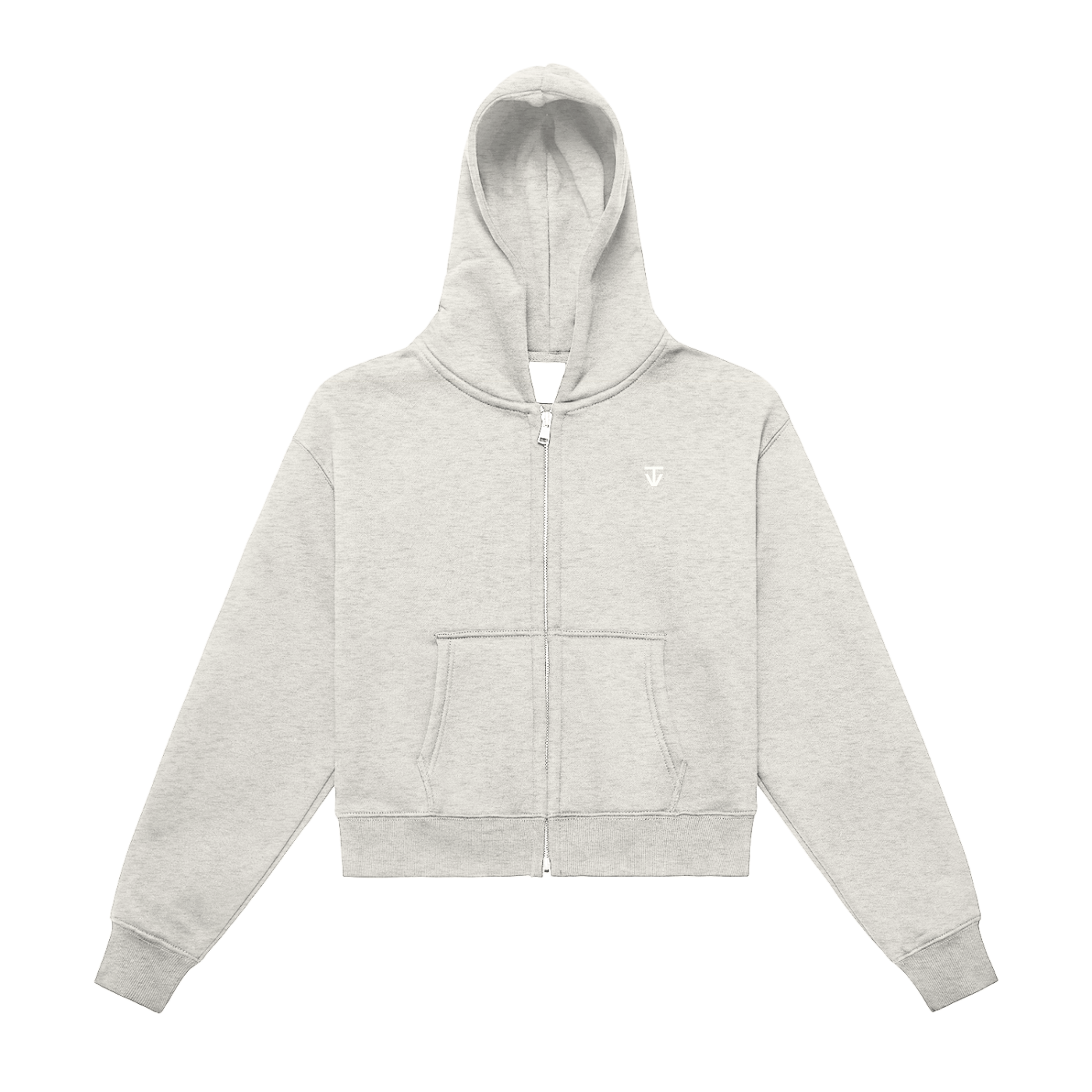 THÉVA Fleeced Zip-Up Cropped Hoodie