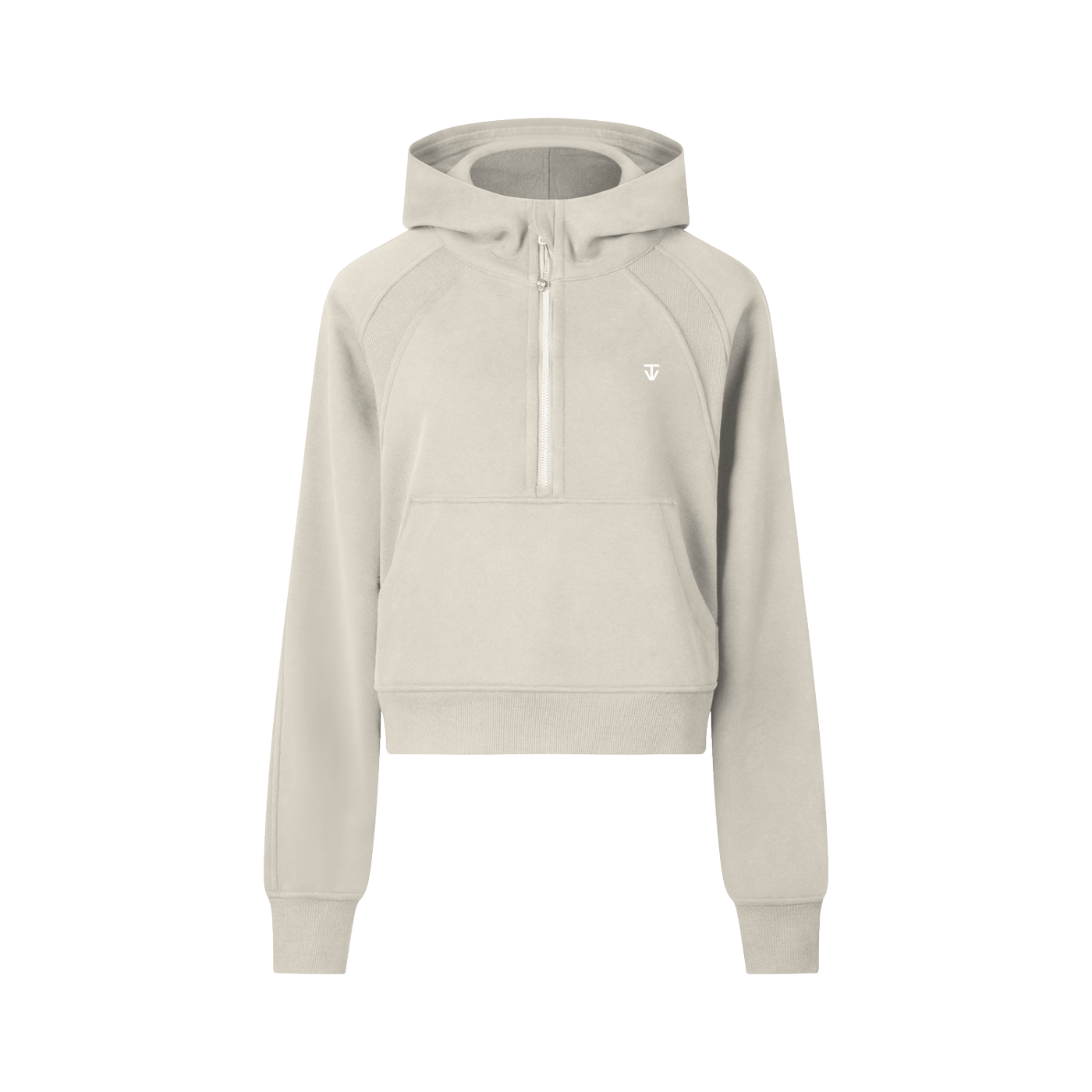 THÉVA Cropped Half-Zip Hoodie