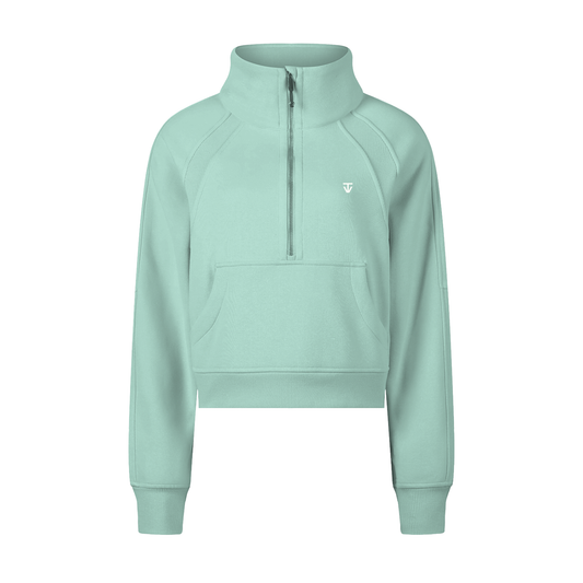 THÉVA Cropped Half-Zip Sweatshirt