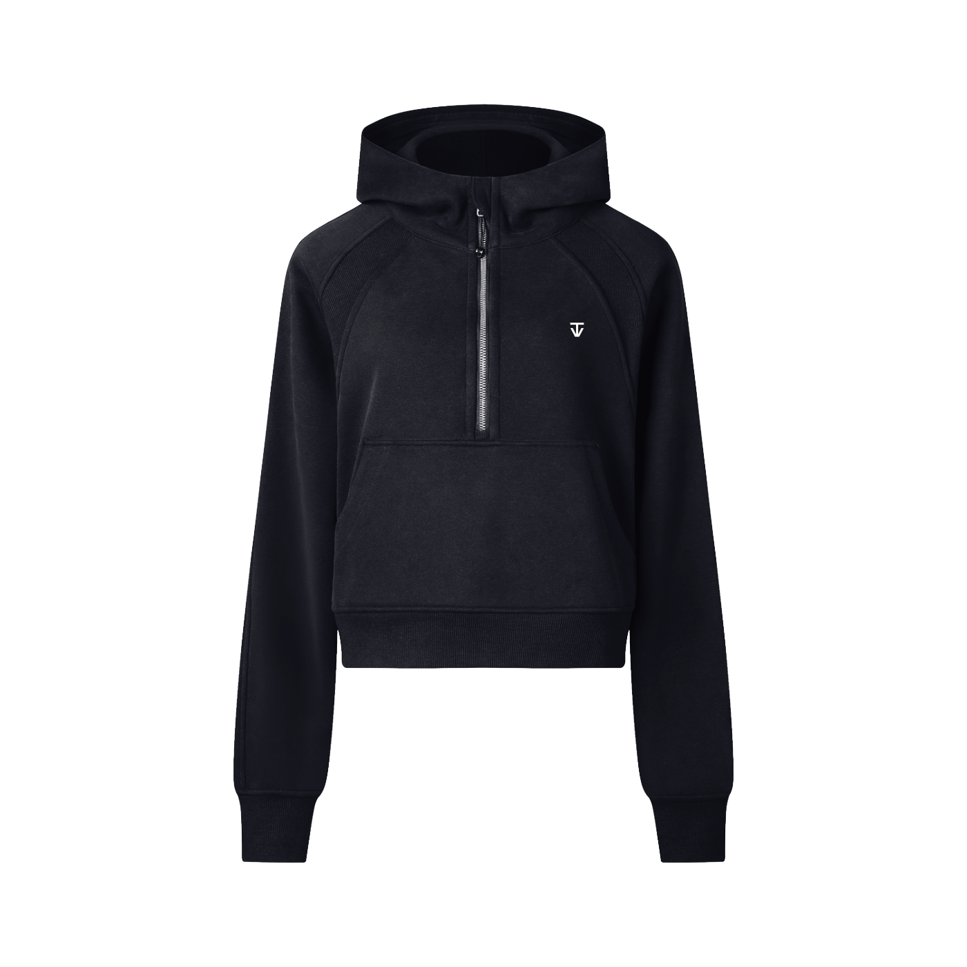 THÉVA Cropped Half-Zip Hoodie