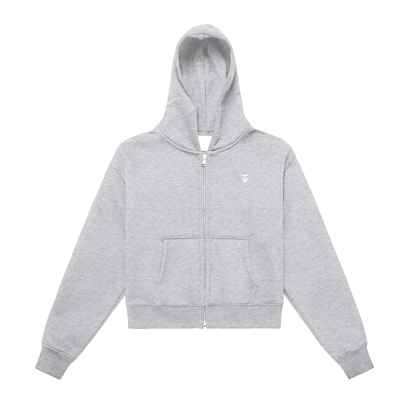 THÉVA Fleeced Zip-Up Cropped Hoodie